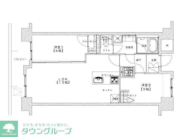 プライムアーバン目黒リバーフロント(2LDK/7階)の間取り写真