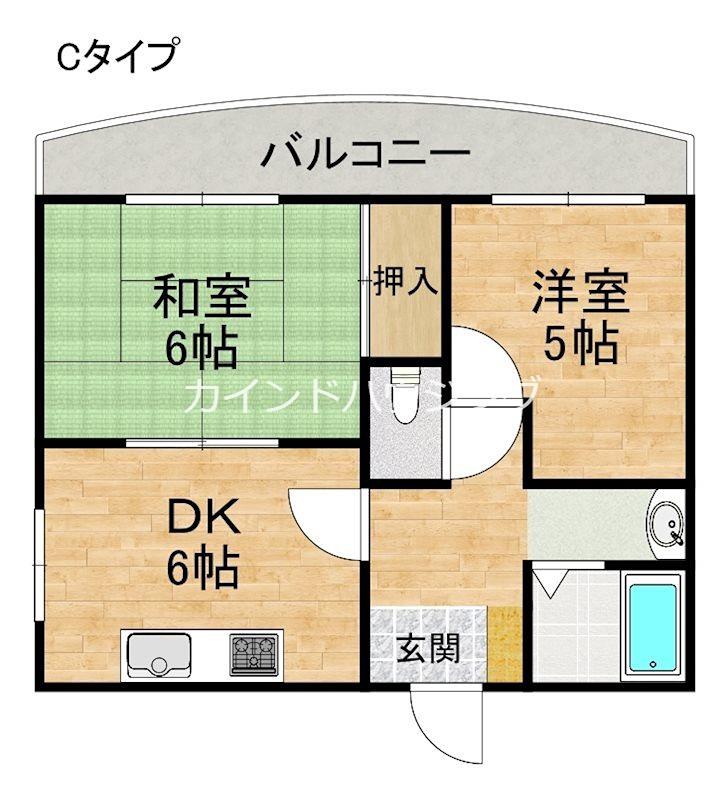 ディア・マンテス(2DK/4階)の間取り写真