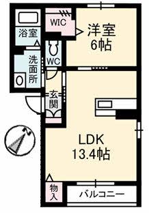 グランベレオ沖野上(1LDK/3階)の間取り写真