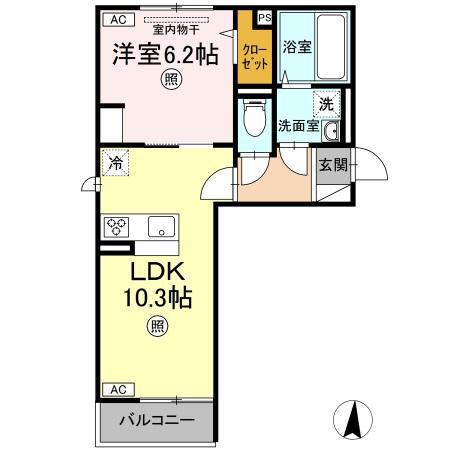 グランデール(1LDK/2階)の間取り写真