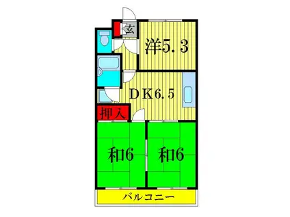 ハイツ峯岸(3DK/3階)の間取り写真