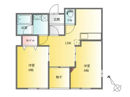 メゾン・ド・ステラマリス(2LDK/1階)の間取り写真
