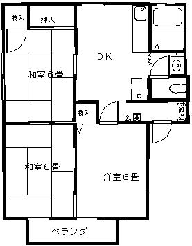 パナホームオーミ(3DK/2階)の間取り写真