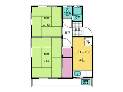 神戸アパート(2K/2階)の間取り写真