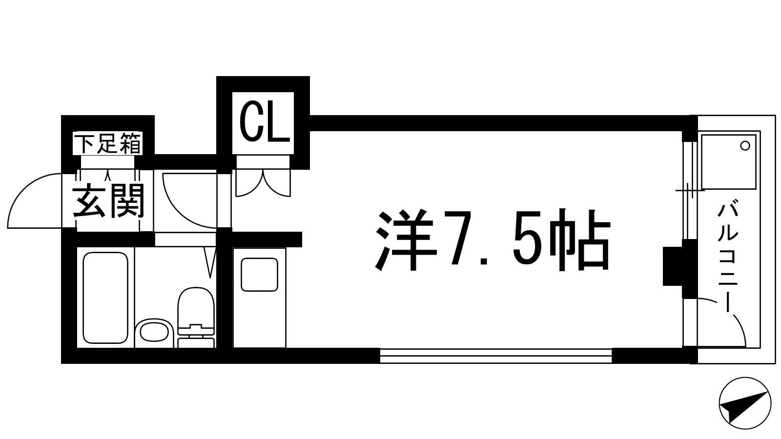 宝塚マナーハウス(1K/3階)の間取り写真