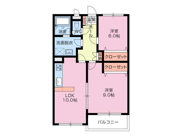 レアールソフィアB(2LDK/1階)の間取り写真