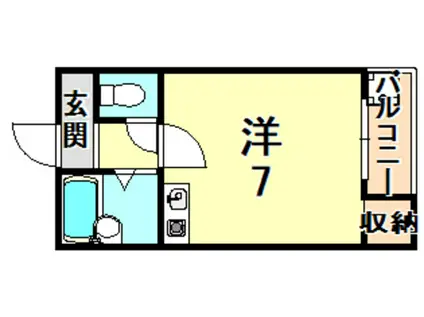 六甲参番館(ワンルーム/3階)の間取り写真