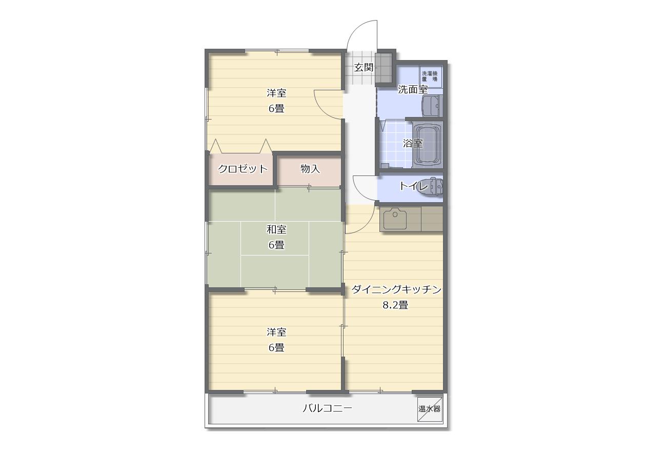 エクセル北町(3DK/2階)の間取り写真