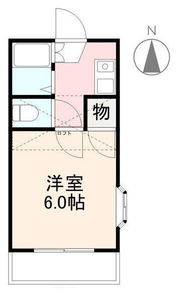 サンハイツ郷東(1K/2階)の間取り写真
