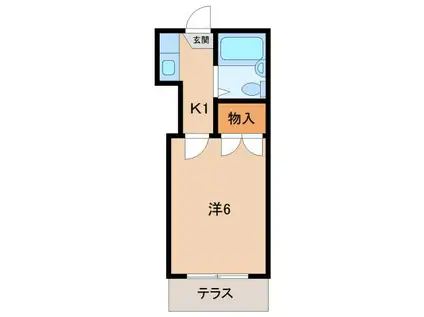 PIPIハウス有本(1K/1階)の間取り写真