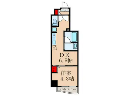 中野新井薬師レジデンス(1DK/2階)の間取り写真