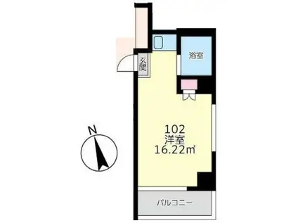 ウィステリア茅ヶ崎(ワンルーム/1階)の間取り写真