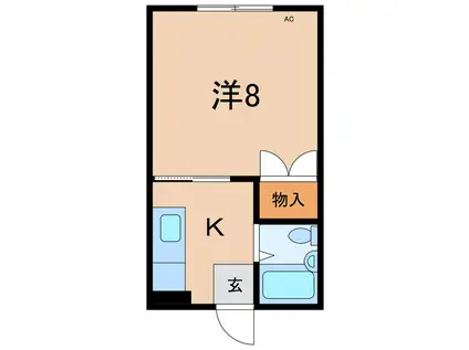 アサヒライオンズ(1K/2階)の間取り写真