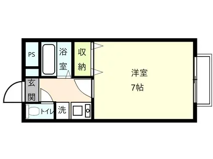 ELLE・DE堂の前(1K/4階)の間取り写真