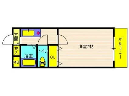サンシャ2(1K/4階)の間取り写真