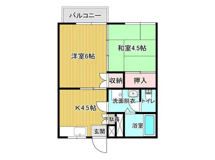 パストラーレ原田(2DK/2階)の間取り写真