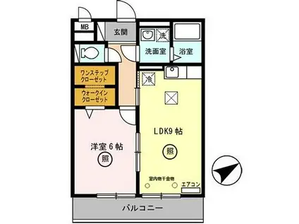 セジュール東浜尻(1LDK/1階)の間取り写真