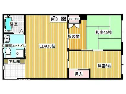 セニアハウス金刀比羅(2LDK/5階)の間取り写真