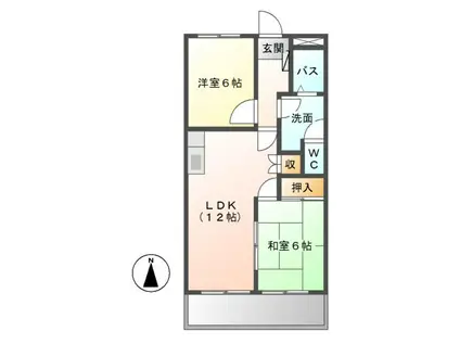 パレスフォーシーズン(2LDK/2階)の間取り写真