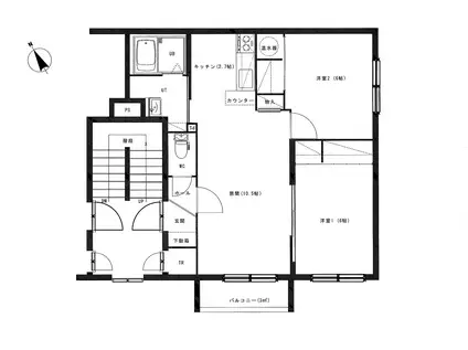 アビタ緑5(2LDK/2階)の間取り写真