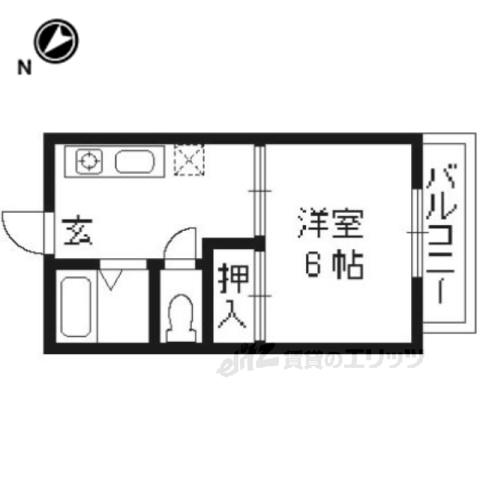 アーバンパレス(1K/2階)の間取り写真