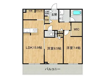 ジュエルコート(2LDK/2階)の間取り写真