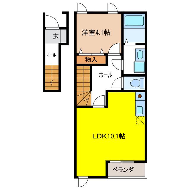 ラ ルーチェM(1LDK/2階)の間取り写真