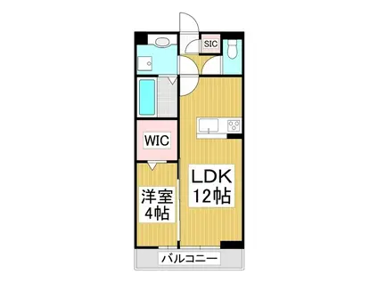 コンフォーティア諏訪豊田 A棟(1LDK/1階)の間取り写真