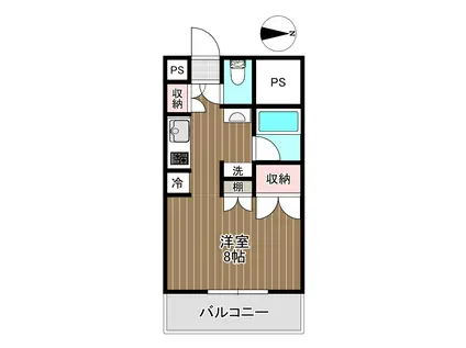 サルヴァトーレ黒髪(ワンルーム/6階)の間取り写真