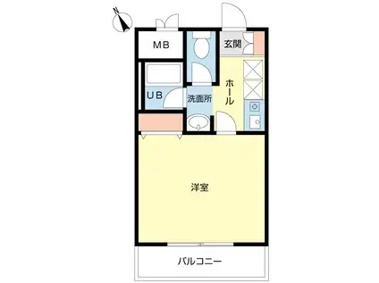 グランディール壱番館(1K/6階)の間取り写真