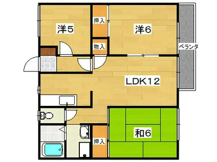 ヒルサイドテラス(3LDK/1階)の間取り写真