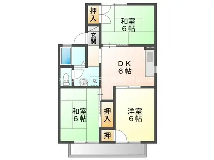 セジュールPART2(3DK/2階)の間取り写真