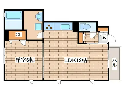 シャーメゾン中山手(1LDK/1階)の間取り写真
