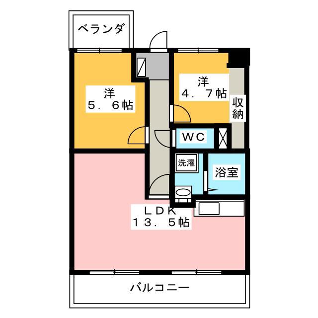 メディオ初生壱番館(1SLDK/4階)の間取り写真