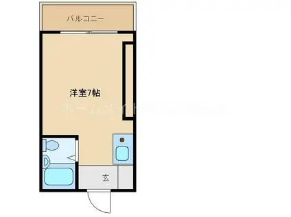 メゾン若江(1K/4階)の間取り写真