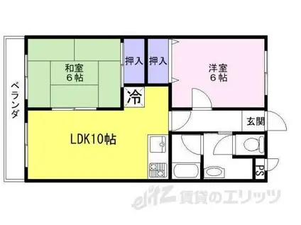 ジョイアカンサイ(2LDK/2階)の間取り写真