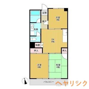 アドニス9(3DK/2階)の間取り写真