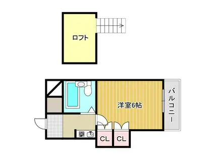 ハイツ法蓮(1K/1階)の間取り写真