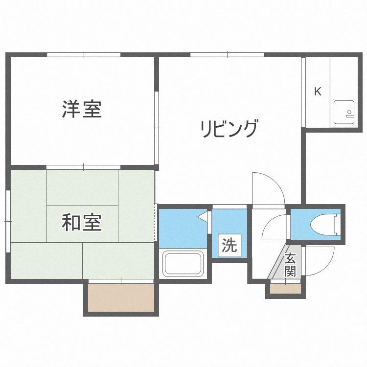ルミエール曙(2DK/1階)の間取り写真