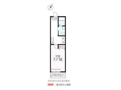 ハーミットクラブハウス横浜駅西(1K/1階)の間取り写真