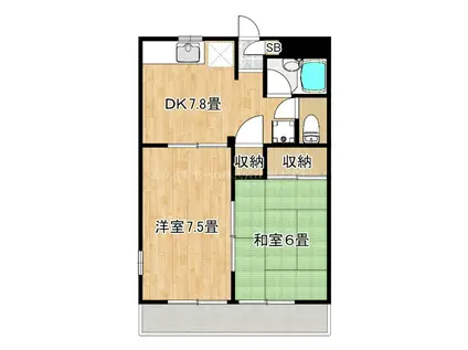 メゾン楠(2DK/2階)の間取り写真