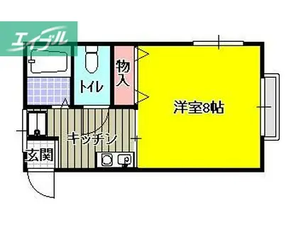 オドウビル(1K/4階)の間取り写真