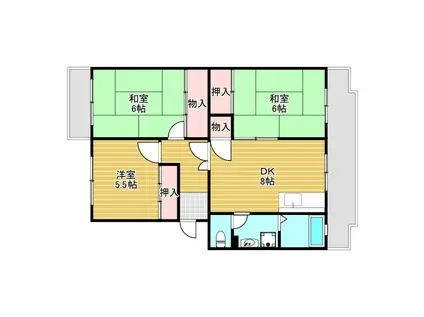 パストラル菅原II(3DK/2階)の間取り写真