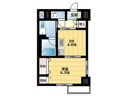 AVENUE静岡茶町(1DK/2階)の間取り写真