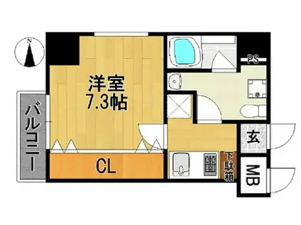 アイセレブ大博通(1K/9階)の間取り写真