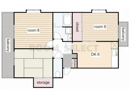 サイド慶(3DK/4階)の間取り写真