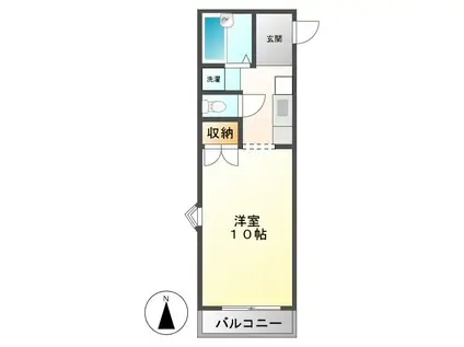 ベルトップI(1K/2階)の間取り写真