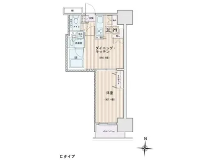 エスティメゾン錦糸町II(1DK/2階)の間取り写真