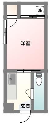 コーポ若葉(1K/3階)の間取り写真