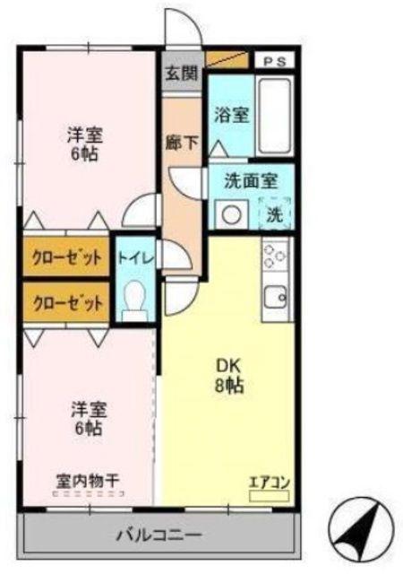 ASAJIビル(2DK/4階)の間取り写真